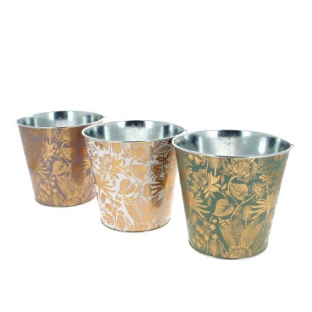 ZINC-POT FEUILLES DOREES 015 H15CM les 6P