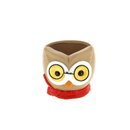 C.POT HIBOU AVEC LUNETTES 007.5 H06.5CM les 12P
