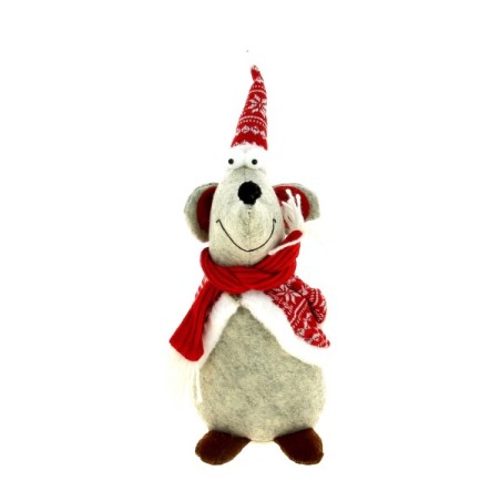 SOURIS NOEL DEBOUT H40CM à la pièce