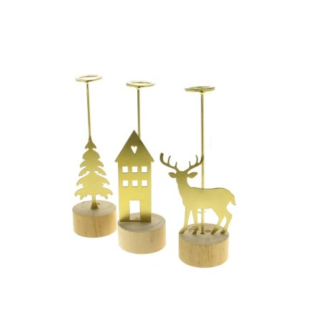 DECO OR SUR BOIS H20.5CM les 6P