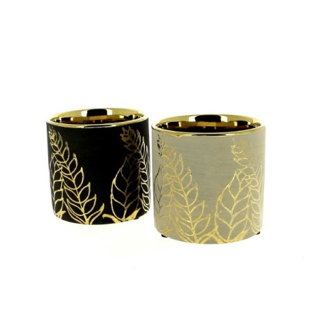 C.POT FEUILLES OR ASSORT.2 010.5 H10.5CM les 12P