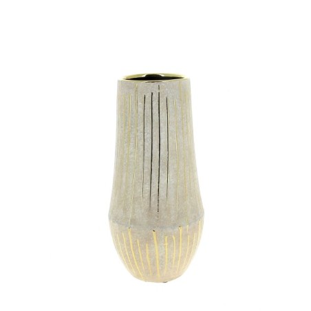 VASE BEIGE COTELE OR 013 H27.5CM à la pièce