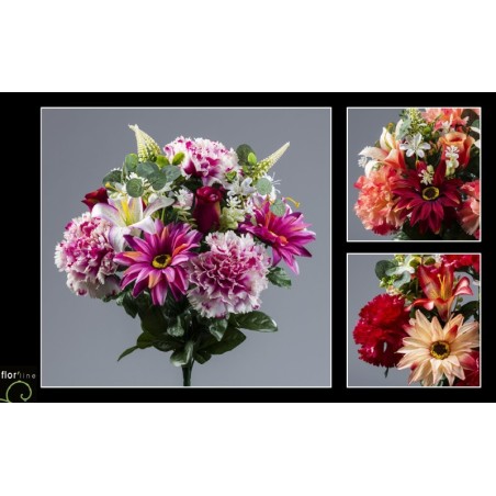 BOUQUET CHRYS.LYS 16 tiges H45CM les 12P