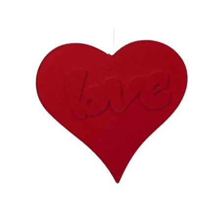 COEUR FLOQUE 40CM "LOVE" à la pièce