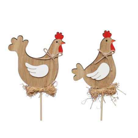 POULE BOIS AILE BLANCHE les 10P