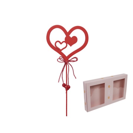 COEUR EVIDE trio ROUGE PIQUE les 18P