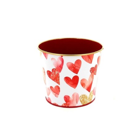 ZINC-C.POT BORD OR coeur 011.5 H09.5CM
