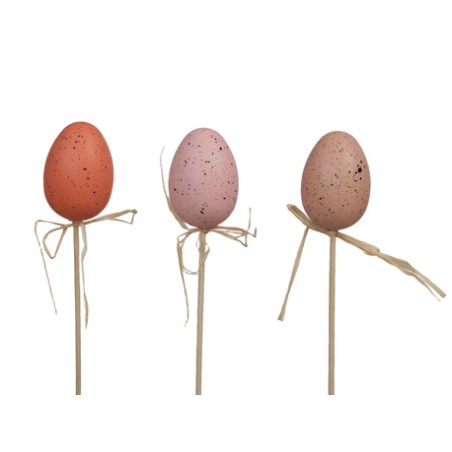 OEUF COULEUR 6CM sur pique LES 6p