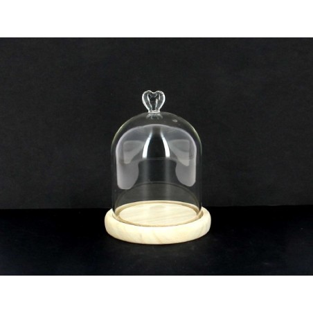 VERRE CLOCHE coeur transp.010 H10CM