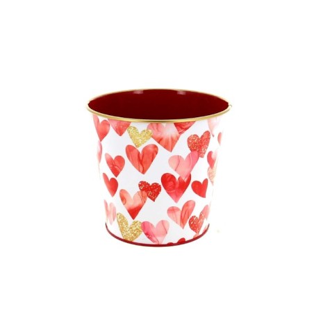 ZINC-C.POT BORD OR coeur 013.5 H12CM