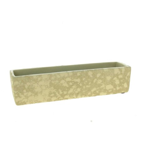 JARDINIERE BEIGE TACHE 20X7 H06.5CM les 6P