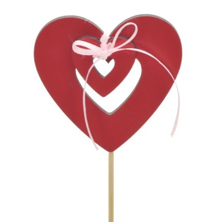 PIQUE COEUR BOIS DOUBLE 8CM H50CM les 10P