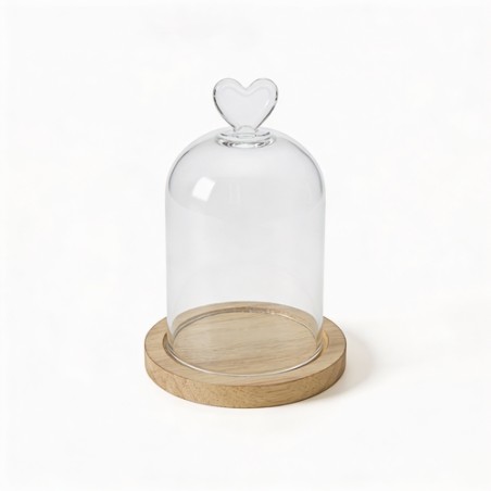 VERRE CLOCHE COEUR SUR BOIS 013 H19CM les 6P