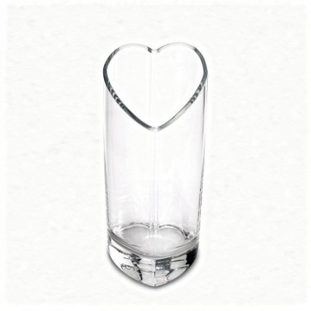 VERRE SOLIFLOR COEUR OBLIQUE H19CM pièce
