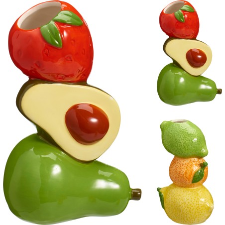 VASE 3 FRUITS H18CM ASSORT.les 4P