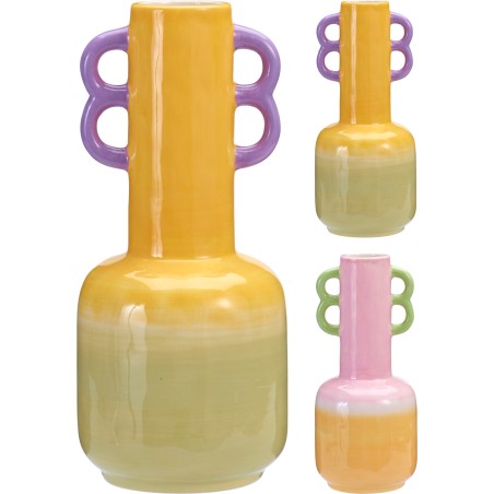 VASE DOLOMITE tricolore H25.8CM les 2P