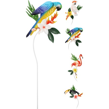 OISEAU TROPICAL METAL H88.5CM les 4P