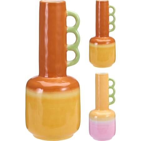 VASE DOLOMITE tricolore H31CM ASSORT. les2P