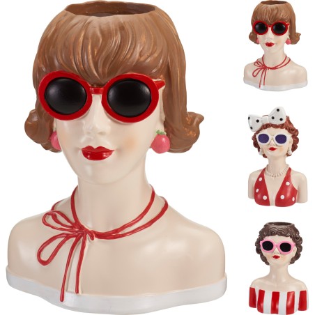 C.POT VISAGE LUNETTE H20CM les 3P