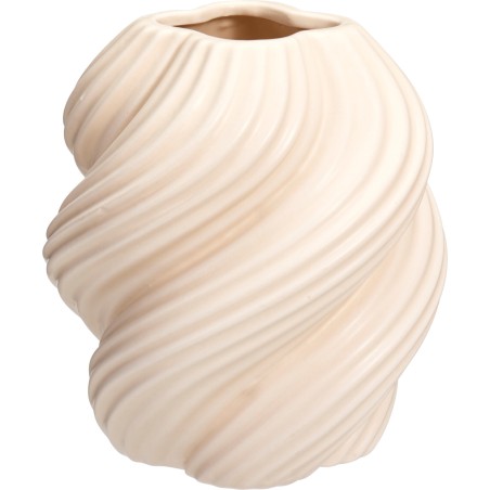 VASE DOLOMITE TWIST blanc H16CM à la pièce