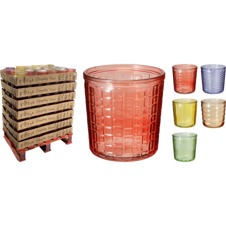 VERRE GOBELET COULEUR ASSORT. LES 5p