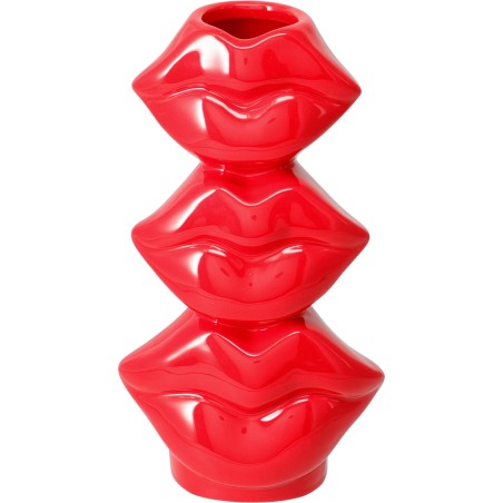 VASE 3 LEVRES ROUGE H20.5CM les 12P