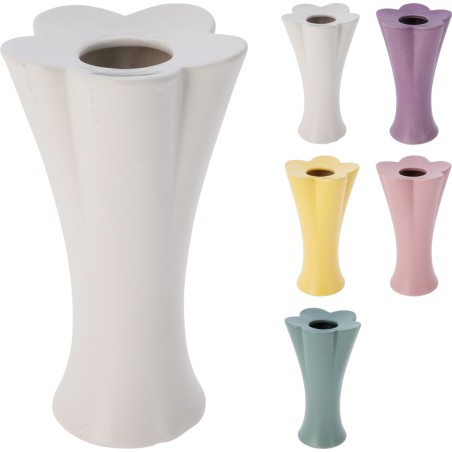 VASE FORME FLEUR H18CM ASSORT.les 5P