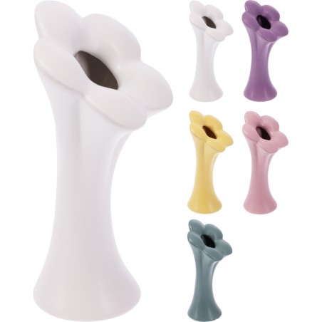 VASE FORME FLEUR H22CM ASSORT. les 5P