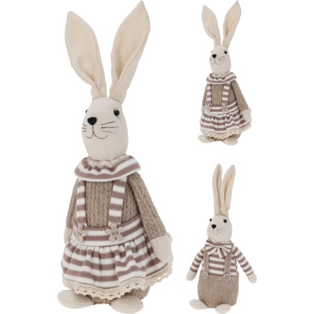 LAPIN RAYE MARRON H29CM les 2P