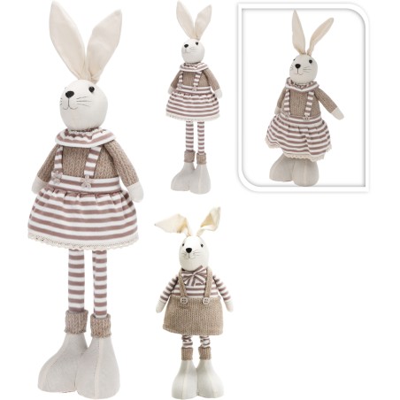 LAPIN RAYE MARRON H58CM les 2P