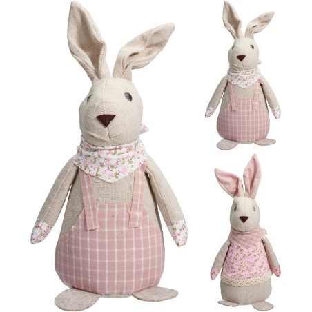LAPIN TISSU VICHY H27CM les 2P