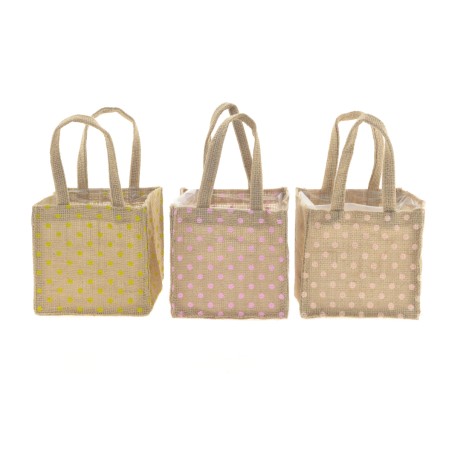 SAC JUTE POIS 13X13X13CM ASS. /6P