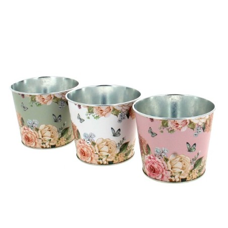 ZINC-POT 015 "fleurs et papilon" les 12P