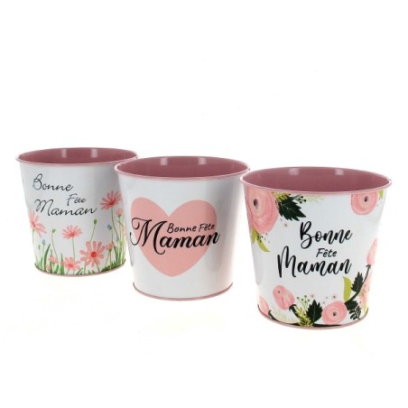 ZINC-POT Bonne Fête Maman 015 H15CM les 12P