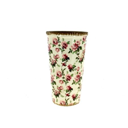VASE ROSE ANCIENNE 014.5 H25.5CM les 2P