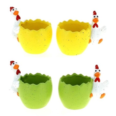 C.POT OEUF+POULE 010 H10CM les 6P