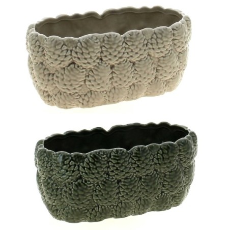 JARDINIERE POMME DE PIN 20.6x11 H9.3CM les 2P