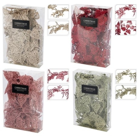 GUIRLANDE FEUILLES PAILLETE 18cm les 2 boites
