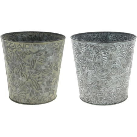 ZINC-POT NAT.DECO BLANCHI 015 H15CM les 6P