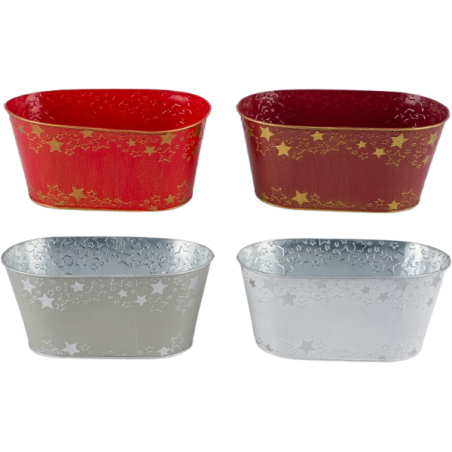 ZINC-JARDINIERE 26x14 H11.5CM les 8P