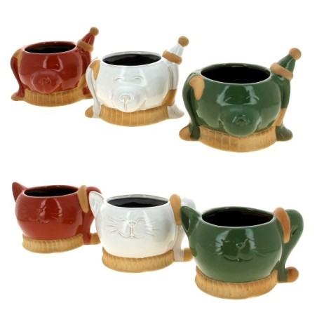 C.POT ANIMAL+BONNET NOEL 009CM les 3P