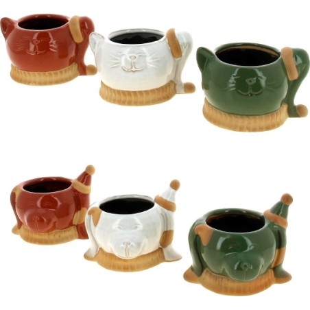 C.POT ANIMAL+BONNET NOEL 006CM les 6P