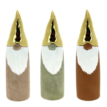 PERE NOEL BARBE BLANCHE BONNET OR H34.5CM pièce
