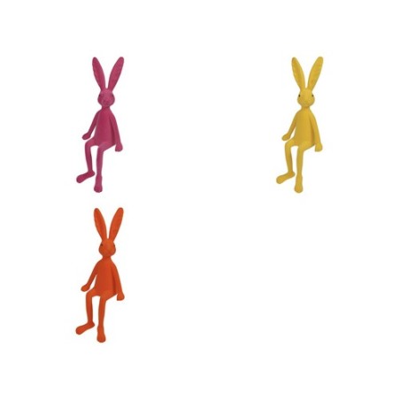 LAPIN FLOQUE ASSIS 40.5CM à la pîèce