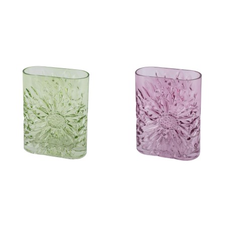 VASE VERRE FLEUR 15.5X6.5X20.5 /4P