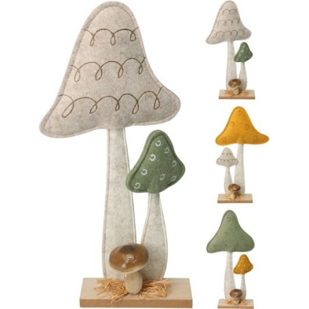 CHAMPIGNON FEUTRINE/SOCLE H36CM (assort.3) les 6P