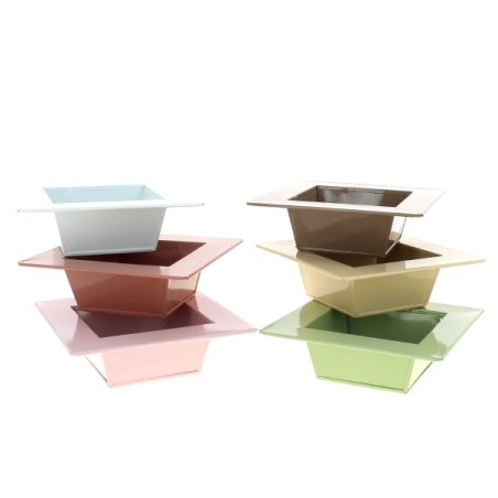 ZINC-COUPE+REBORD couleur 13x13 ext.20X20CM à la pièce
