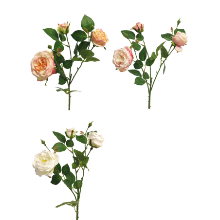 FLEUR ROSE ITALIAN 3 fleurs 61CM /1P