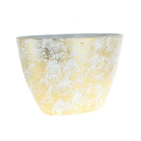 BARQUE DOUBLE OR & BLANC 32X14 H23CM les 2P