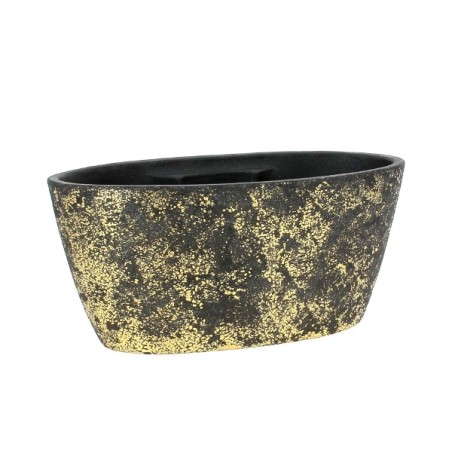 BARQUE DOUBLE OR & NOIR 32X14 H15CM les 2P